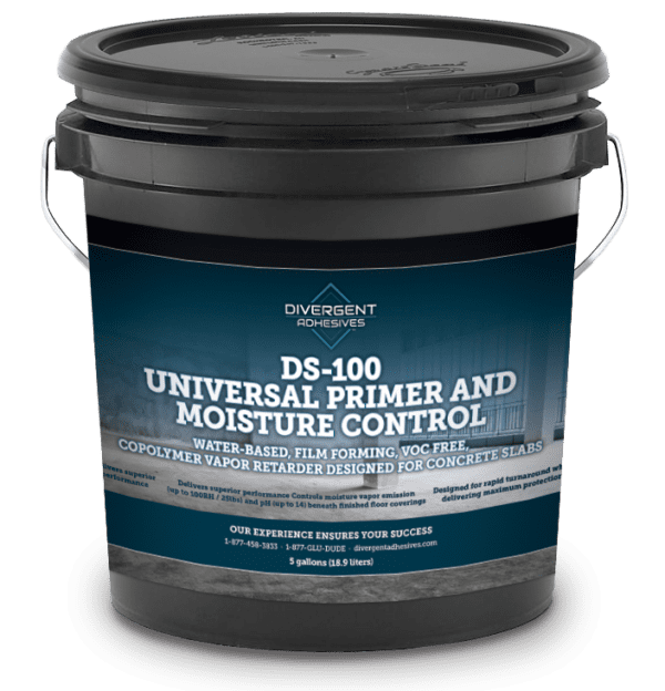 A bucket of ds-1 0 0 universal primer and moisture control.