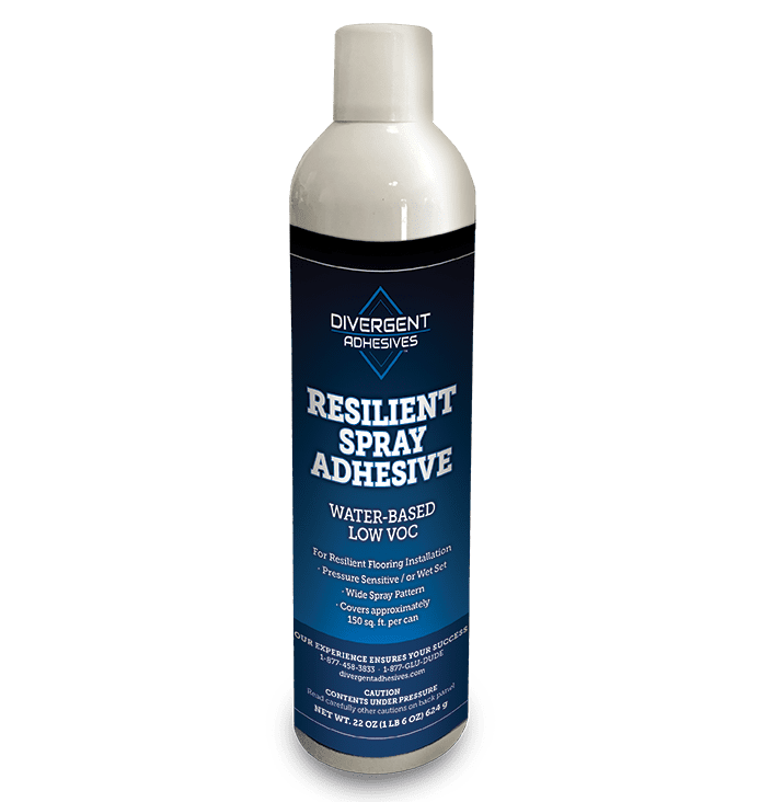 A spray adhesive that is white and blue.