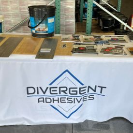 A table with several different types of adhesives on it.